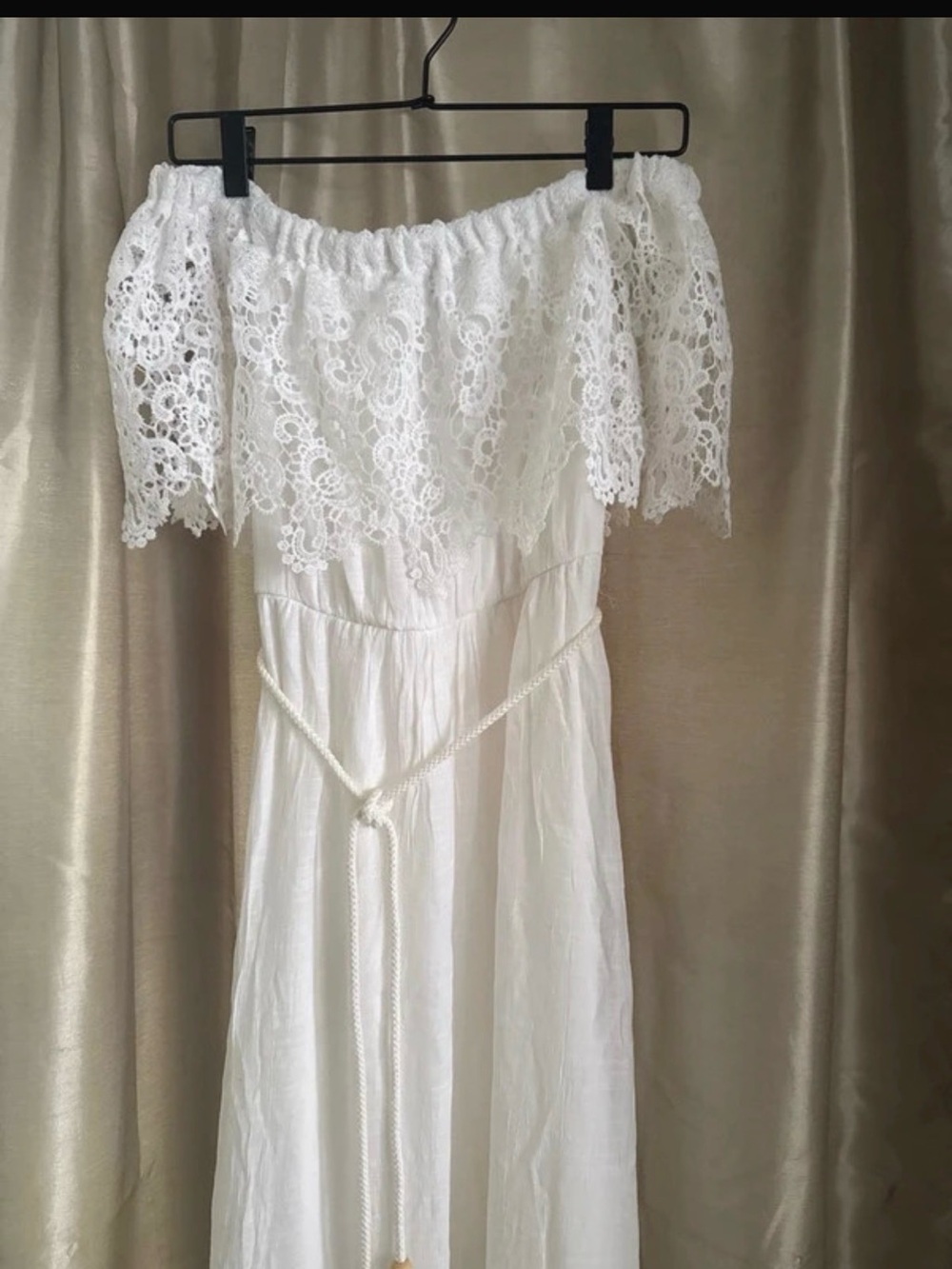 Baltic Born White One-Shoulder Lace Maxi Dress